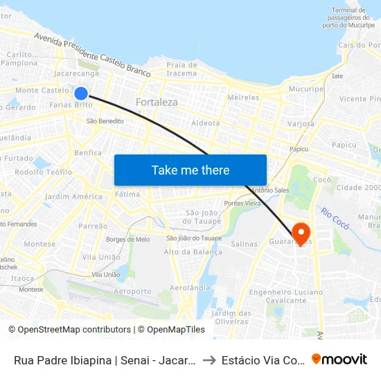 Rua Padre Ibiapina | Senai - Jacarecanga to Estácio Via Corpvs map