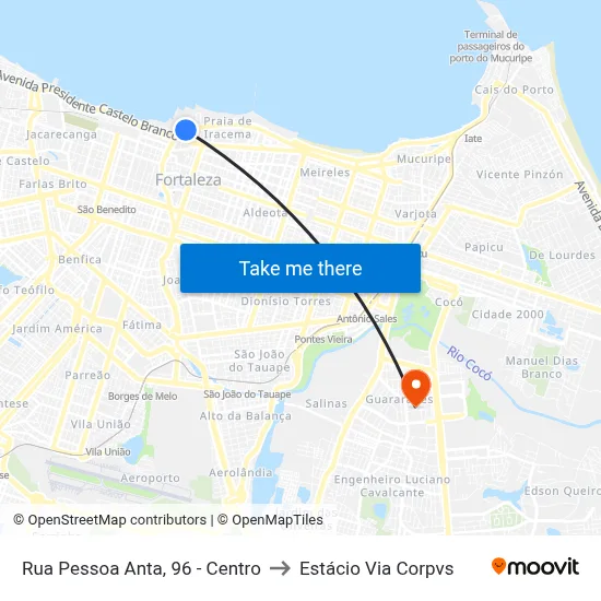 Rua Pessoa Anta, 96 - Centro to Estácio Via Corpvs map