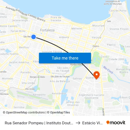 Rua Senador Pompeu | Instituto Doutor José Frota - Centro to Estácio Via Corpvs map