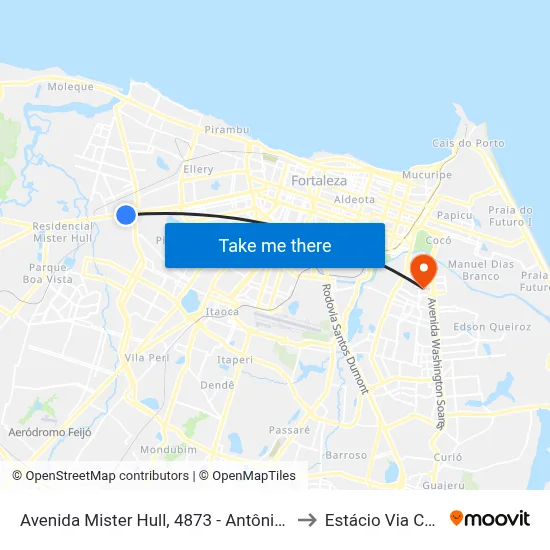 Avenida Mister Hull, 4873 - Antônio Bezerra to Estácio Via Corpvs map