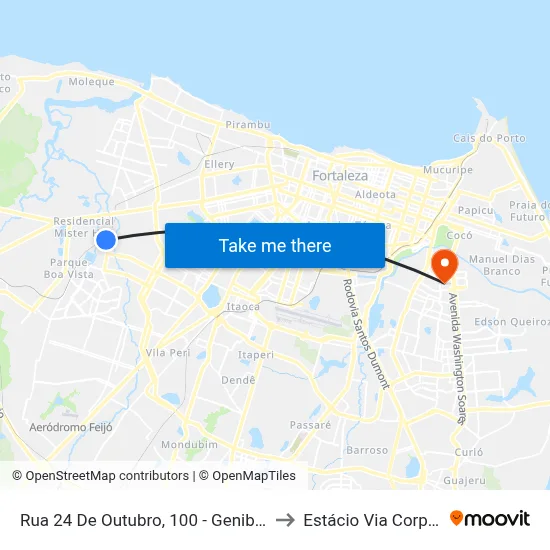 Rua 24 De Outubro, 100 - Genibaú to Estácio Via Corpvs map