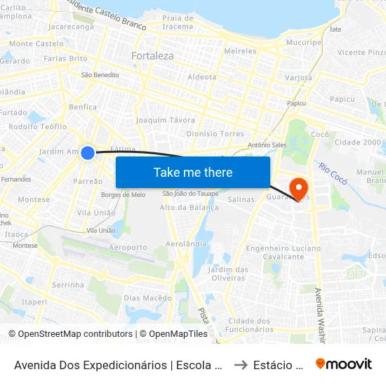 Avenida Dos Expedicionários | Escola Filgueiras Lima - Jardim América to Estácio Via Corpvs map