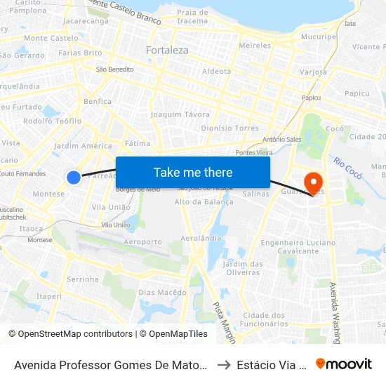 Avenida Professor Gomes De Matos, 778 - Parreão to Estácio Via Corpvs map