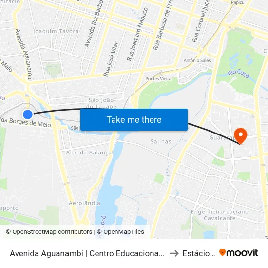 Avenida Aguanambi | Centro Educacional Da Juventude Padre João Piamarta - Aeroporto to Estácio Via Corpvs map