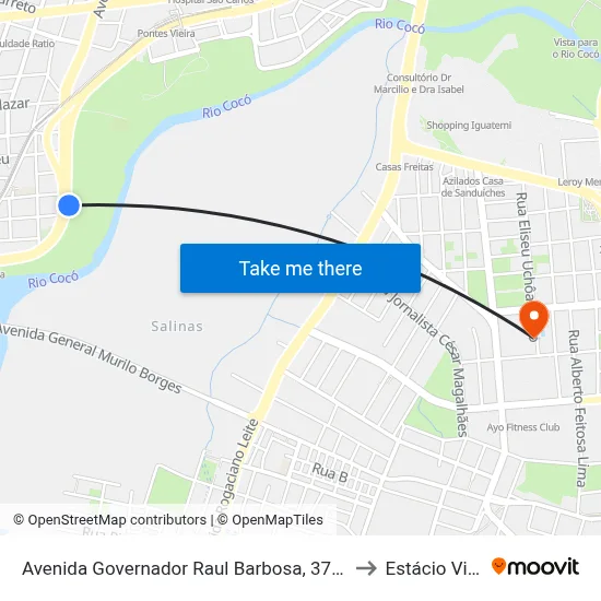 Avenida Governador Raul Barbosa, 3749 - São João Do Tauape to Estácio Via Corpvs map