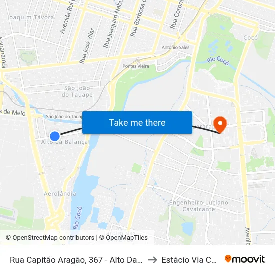 Rua Capitão Aragão, 367 - Alto Da Balança to Estácio Via Corpvs map