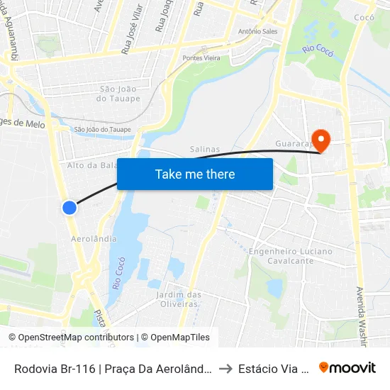 Rodovia Br-116 | Praça Da Aerolândia - Aerolândia to Estácio Via Corpvs map