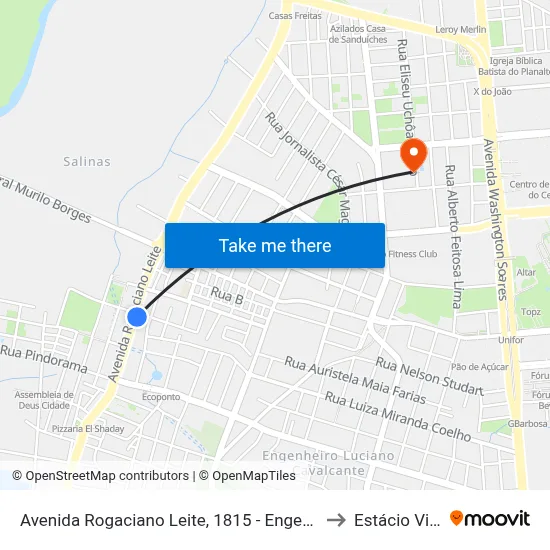 Avenida Rogaciano Leite, 1815 - Engenheiro Luciano Cavalcante to Estácio Via Corpvs map