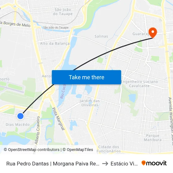 Rua Pedro Dantas | Morgana Paiva Residencial - Dias Macedo to Estácio Via Corpvs map