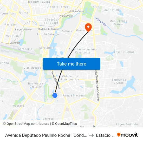 Avenida Deputado Paulino Rocha | Condomínio Morada Dos Bosques - Cajazeiras to Estácio Via Corpvs map