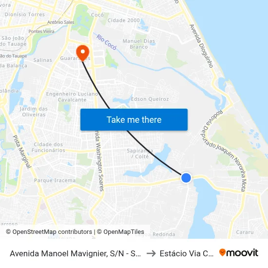 Avenida Manoel Mavignier, S/N - Sabiaguaba to Estácio Via Corpvs map