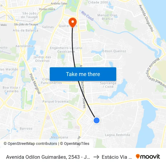 Avenida Odilon Guimarães, 2543 - José De Alencar to Estácio Via Corpvs map