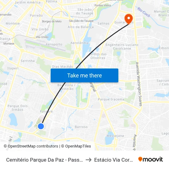 Cemitério Parque Da Paz - Passaré to Estácio Via Corpvs map