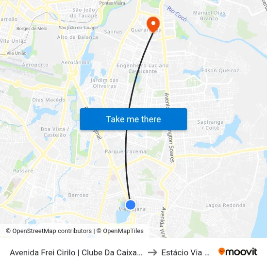 Avenida Frei Cirilo | Clube Da Caixa - Messejana to Estácio Via Corpvs map