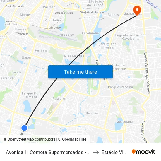 Avenida I | Cometa Supermercados - Prefeito José Walter to Estácio Via Corpvs map
