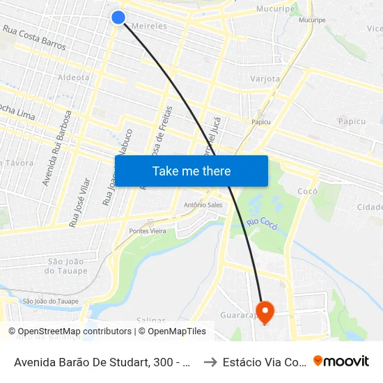 Avenida Barão De Studart, 300 - Meireles to Estácio Via Corpvs map