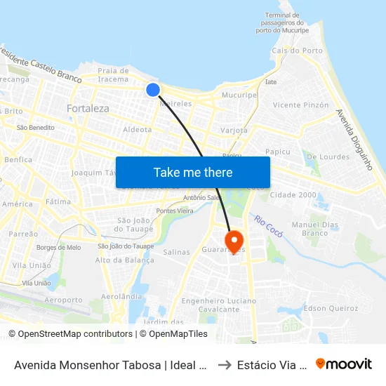 Avenida Monsenhor Tabosa | Ideal Clube - Meireles to Estácio Via Corpvs map