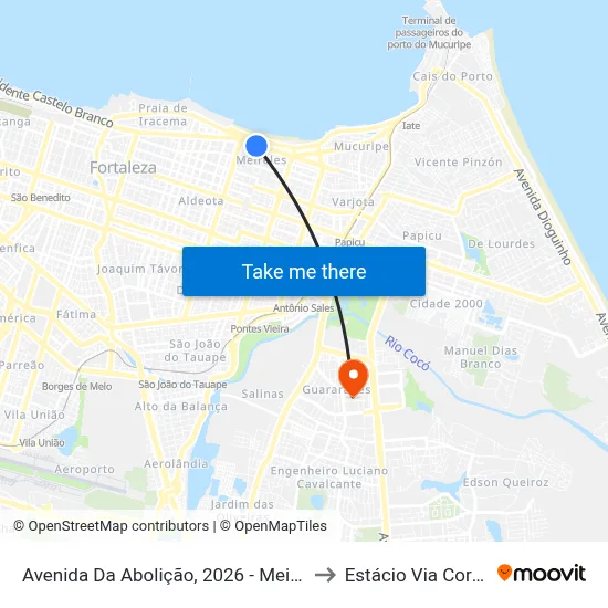 Avenida Da Abolição, 2026 - Meireles to Estácio Via Corpvs map