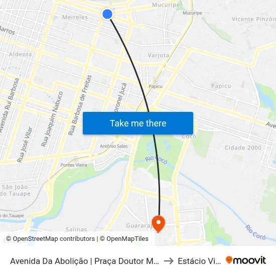 Avenida Da Abolição | Praça Doutor Moreira De Souza - Meireles to Estácio Via Corpvs map