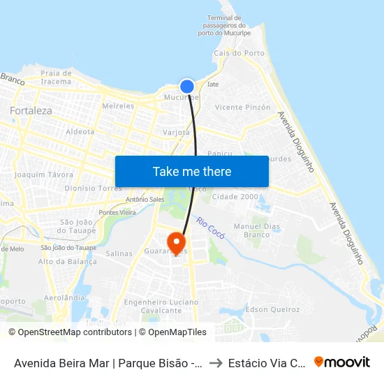 Avenida Beira Mar | Parque Bisão - Mucuripe to Estácio Via Corpvs map