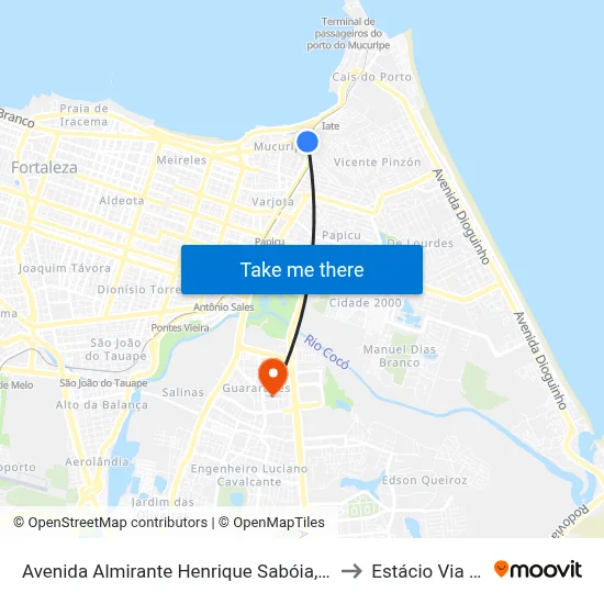 Avenida Almirante Henrique Sabóia, S/N - Mucuripe to Estácio Via Corpvs map
