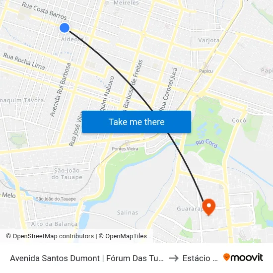 Avenida Santos Dumont | Fórum Das Turmas Recursais Dolor Barreira - Aldeota to Estácio Via Corpvs map