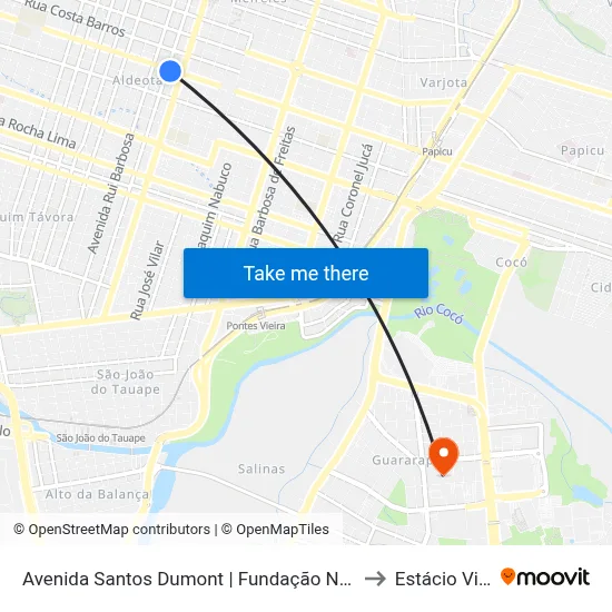 Avenida Santos Dumont | Fundação Nacional De Saúde - Aldeota to Estácio Via Corpvs map