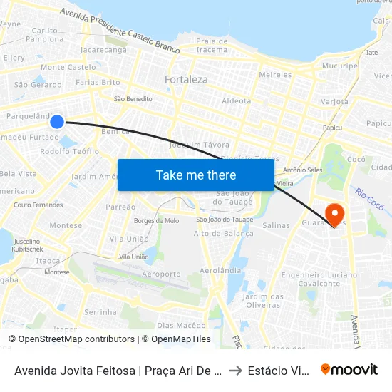 Avenida Jovita Feitosa | Praça Ari De Sá - Amadeu Furtado to Estácio Via Corpvs map