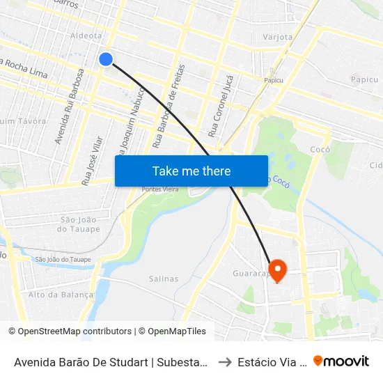 Avenida Barão De Studart | Subestação Enel - Aldeota to Estácio Via Corpvs map