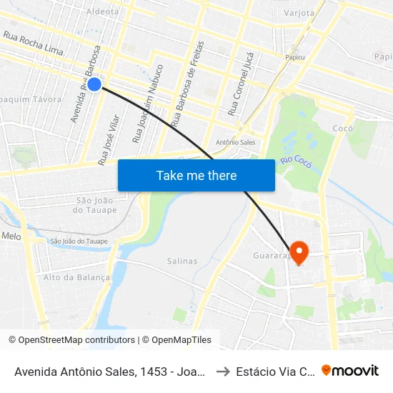 Avenida Antônio Sales, 1453 - Joaquim Távora to Estácio Via Corpvs map