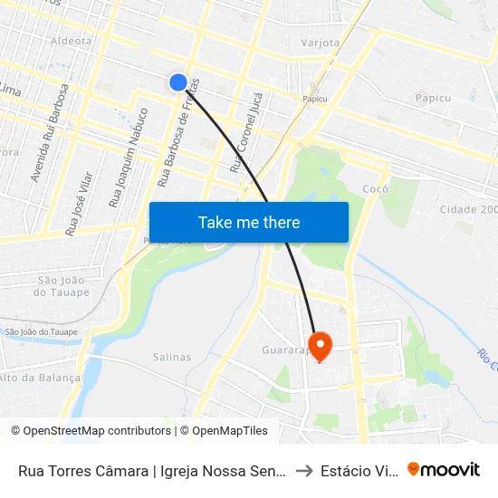 Rua Torres Câmara | Igreja Nossa Senhora Das Graças - Aldeota to Estácio Via Corpvs map