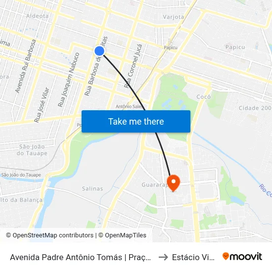 Avenida Padre Antônio Tomás | Praça Das Flores - Aldeota to Estácio Via Corpvs map