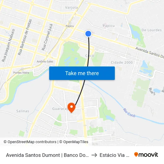Avenida Santos Dumont | Banco Do Brasil - Cocó to Estácio Via Corpvs map