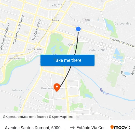 Avenida Santos Dumont, 6000 - Cocó to Estácio Via Corpvs map