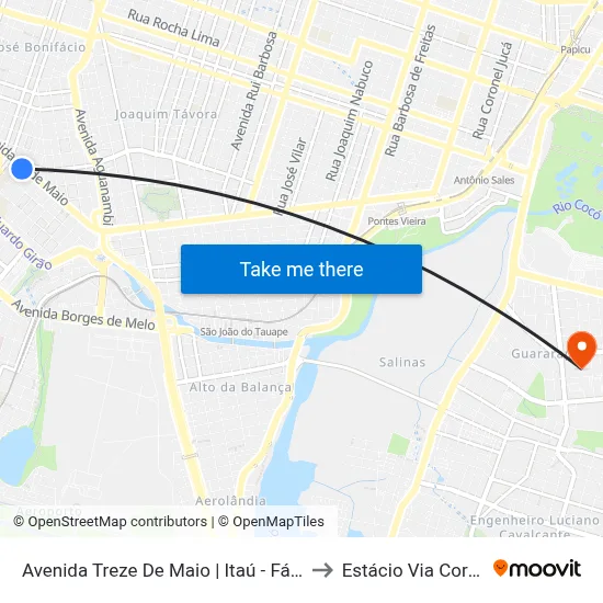 Avenida Treze De Maio | Itaú - Fátima to Estácio Via Corpvs map