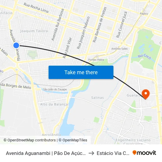 Avenida Aguanambi | Pão De Açúcar - Fátima to Estácio Via Corpvs map