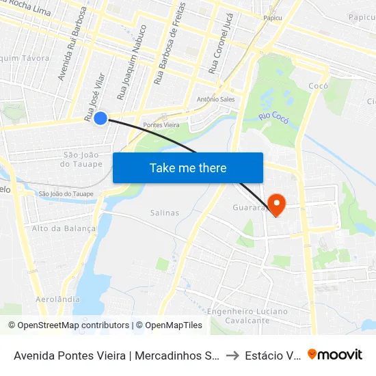 Avenida Pontes Vieira | Mercadinhos São Luiz - São João Do Tauape to Estácio Via Corpvs map