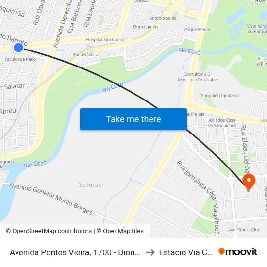 Avenida Pontes Vieira, 1700 - Dionísio Torres to Estácio Via Corpvs map