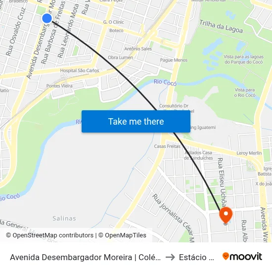 Avenida Desembargador Moreira | Colégio Santo Inácio - Dionísio Torres to Estácio Via Corpvs map