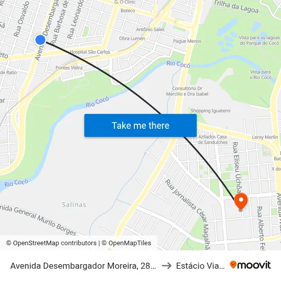 Avenida Desembargador Moreira, 2800 - Dionísio Torres to Estácio Via Corpvs map