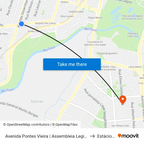 Avenida Pontes Vieira | Assembleia Legislativa Do Estado Do Ceará - Dionísio Torres to Estácio Via Corpvs map