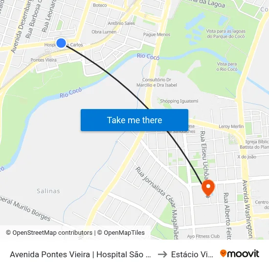 Avenida Pontes Vieira | Hospital São Carlos - Dionísio Torres to Estácio Via Corpvs map