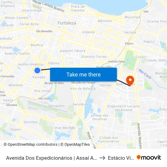 Avenida Dos Expedicionários | Assaí Atacadista - Jardim América to Estácio Via Corpvs map