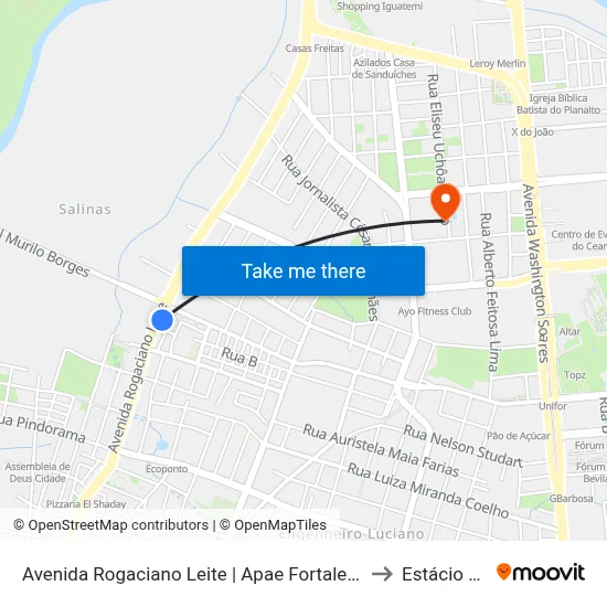 Avenida Rogaciano Leite | Apae Fortaleza - Engenheiro Luciano Cavalcante to Estácio Via Corpvs map