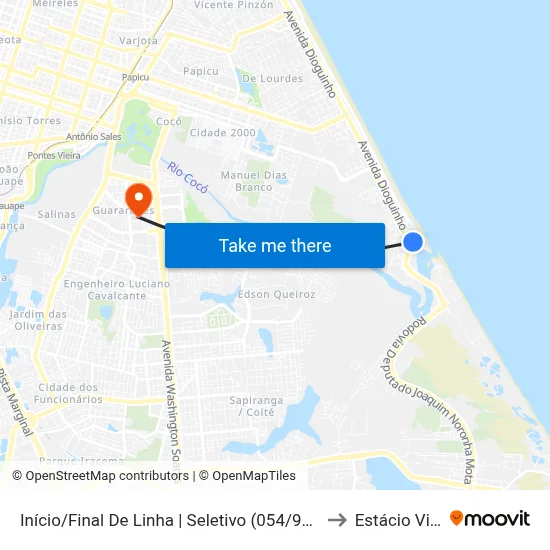 Início/Final De Linha | Seletivo (054/906/909) - Praia Do Futuro II to Estácio Via Corpvs map