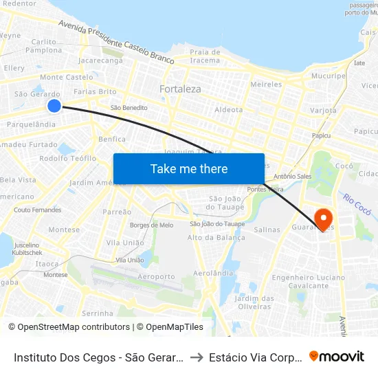 Instituto Dos Cegos - São Gerardo to Estácio Via Corpvs map