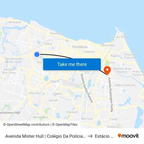 Avenida Mister Hull | Colégio Da Polícia Militar Do Ceará - Padre Andrade to Estácio Via Corpvs map