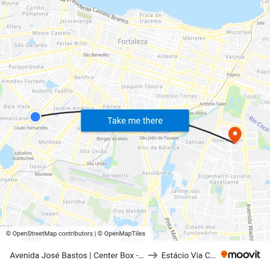 Avenida José Bastos | Center Box - Bela Vista to Estácio Via Corpvs map