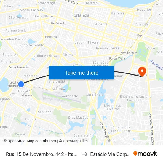 Rua 15 De Novembro, 442 - Itaoca to Estácio Via Corpvs map