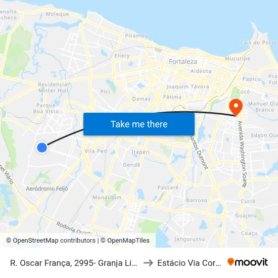 R. Oscar França, 2995- Granja Lisboa to Estácio Via Corpvs map